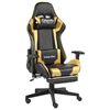 vidaXL Chaise de jeu pivotante avec repose-pied Dor&eacute; PVC