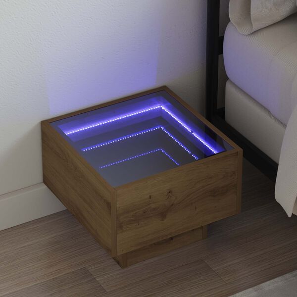 vidaXL Table basse Ch&ecirc;ne artisanal 40 x 40 x 30 cm Bois d'ing&eacute;nierie