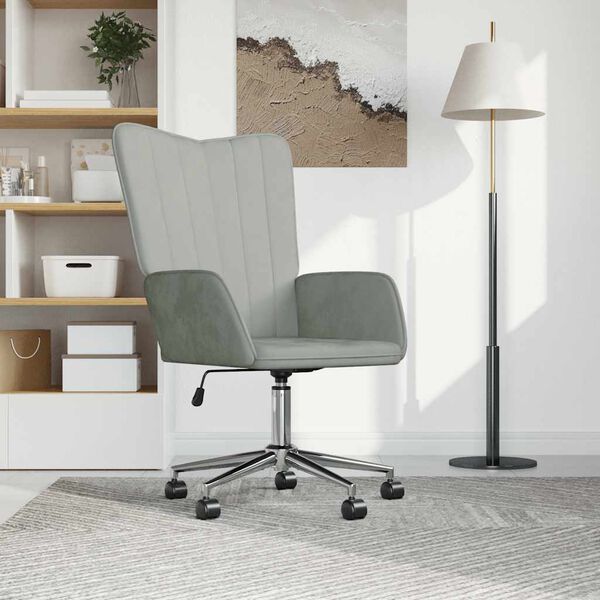 vidaXL Chaise de relaxation Gris clair Velours