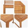 vidaXL Ensemble bistro de jardin 5 pcs Marron Bois d'acacia massif