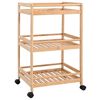 vidaXL Chariot de Cuisine avec Roues Naturel 46 x 38 x 76 cm Bambou