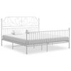 vidaXL Cadre de lit sans matelas blanc m&eacute;tal 180x200 cm