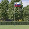 vidaXL Drapeau de la Slovaquie et m&acirc;t 6,23 m Aluminium