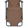vidaXL Chaises longues pliables 2 pcs avec repose-pied Acier Marron