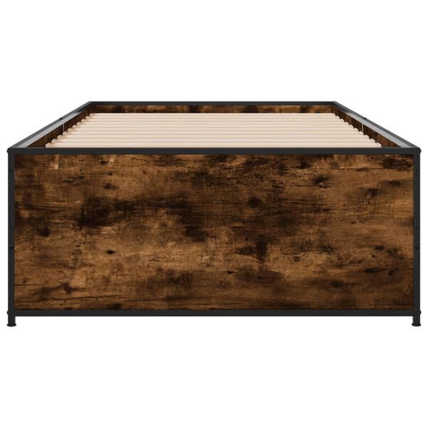 vidaXL Cadre de lit sans matelas ch&ecirc;ne fum&eacute; 90x190 cm