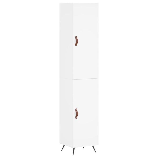 vidaXL Buffet haut Blanc 34,5x34x180 cm Bois d'ing&eacute;nierie