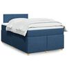 vidaXL Sommier &agrave; lattes de lit avec matelas bleu 120x190 cm tissu