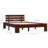 vidaXL Cadre de lit sans matelas marron fonc&eacute; pin massif 120x200 cm