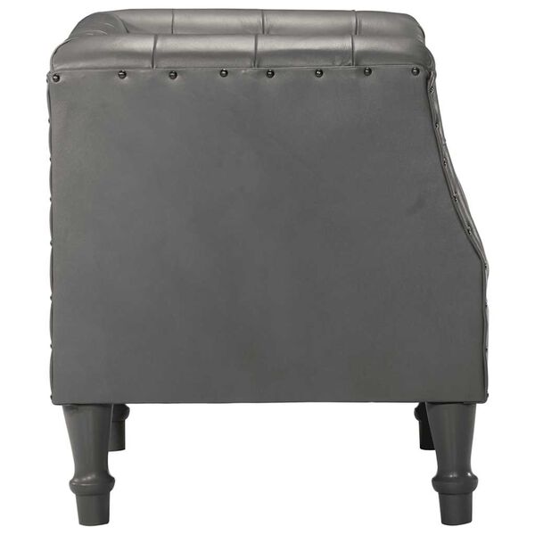 vidaXL Chaise cabriolet gris cuir v&eacute;ritable
