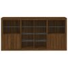vidaXL Buffet avec lumi&egrave;res LED ch&ecirc;ne marron 202x37x100 cm