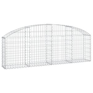 vidaXL Panier de gabions arqu&eacute; 200x30x60/80 cm Fer galvanis&eacute;