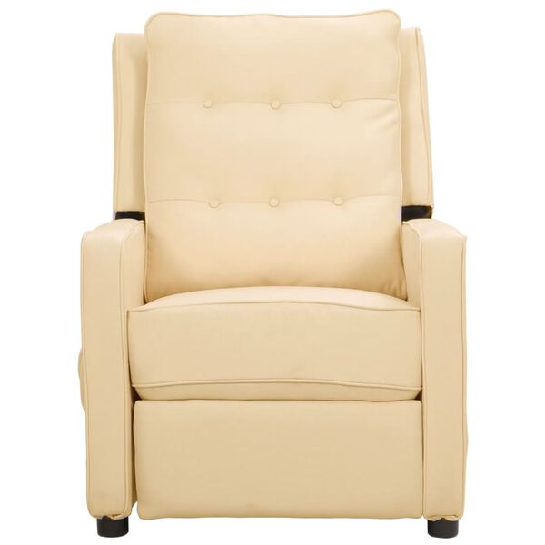 vidaXL Fauteuil de massage Cr&egrave;me Tissu