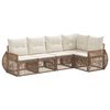 vidaXL Ensemble de canap&eacute; de jardin 5 pc Beige et blanc cr&egrave;me