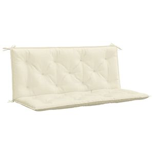 vidaXL Coussin de banc de jardin blanc cr&egrave;me tissu oxford