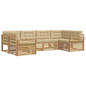 vidaXL Ensemble de canap&eacute;s d'ext&eacute;rieur 6 pc Blanc et Beige