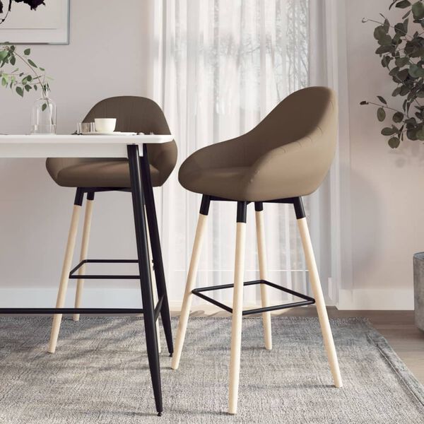 vidaXL Tabourets de bar lot de 2 Marron Tissu