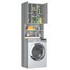 vidaXL Meuble pour machine &agrave; laver Sonoma gris 64x25,5x190 cm