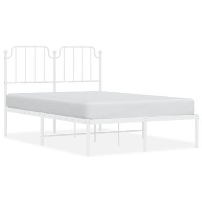 vidaXL Cadre de lit métal sans matelas et tête de lit blanc 120x190 cm