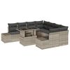 vidaXL Ensemble de canap&eacute; de jardin 9 pc Gris clair polyrotin