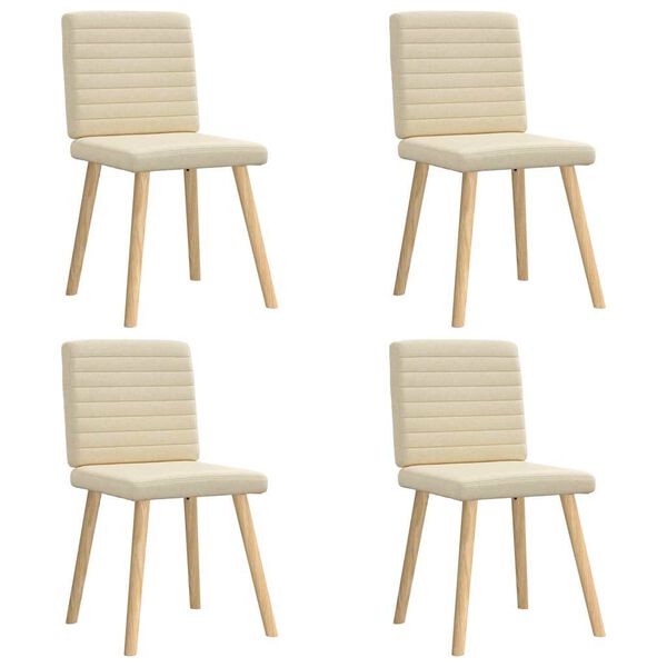 vidaXL Chaises &agrave; manger lot de 4 cr&egrave;me tissu