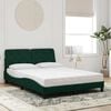 vidaXL Cadre de lit avec LED sans matelas vert fonc&eacute; 140x200 cm velours