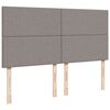 vidaXL Sommier &agrave; lattes de lit avec matelas Taupe 200x200 cm Tissu