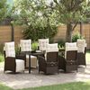 vidaXL Ensemble de salle &agrave; manger pour jardin 7 pcs Marron polyrotin