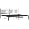 vidaXL Cadre de lit m&eacute;tal sans matelas et t&ecirc;te de lit noir 180x200 cm