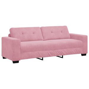 vidaXL | Sofa 3 places | avec coussin Rose Velours