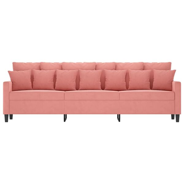 vidaXL Canap&eacute; &agrave; 3 places Rose 210 cm Velours
