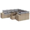 vidaXL Salon de jardin avec coussins 9 pcs beige r&eacute;sine tress&eacute;e