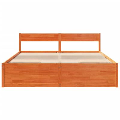 vidaXL Cadre de lit sans matelas cire marron 200x200cm bois pin massif