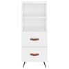 vidaXL Buffet haut Blanc brillant 34,5x34x180 cm Bois d'ing&eacute;nierie