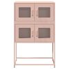 vidaXL Buffet haut rose 68x39x107 cm acier