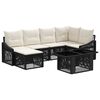 vidaXL Ensemble de canap&eacute; de jardin 7 pc Noir et blanc cr&egrave;me polyrotin