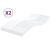 vidaXL Matelas en mousse 2 pcs blanc 90x200 cm 7 zones duret&eacute; 20 ILD