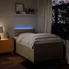 vidaXL Sommier &agrave; lattes de lit avec matelas cr&egrave;me 120x190 cm tissu