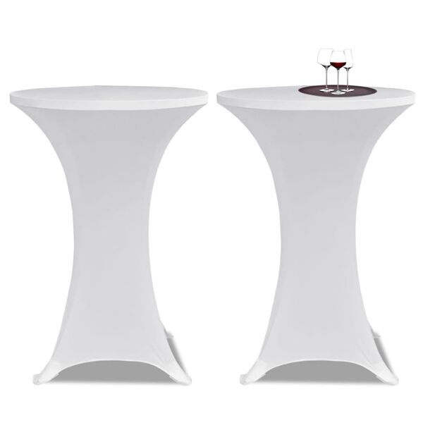 vidaXL Housses élastiques de table Ø 60 cm Blanc 2 pcs