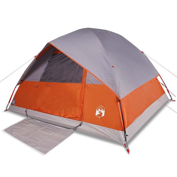 vidaXL Tente familiale &agrave; d&ocirc;me 6 personnes orange imperm&eacute;able