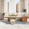 vidaXL Ensemble de canap&eacute; de jardin avec coussin 9 pcs Beige et cr&egrave;me