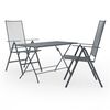 vidaXL Ensemble &agrave; manger de jardin 3 pcs Acier Anthracite