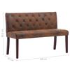 vidaXL Banc 120 cm Marron Similicuir daim