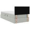 vidaXL Lit de Rangement avec matelas Gris clair 100 x 200 cm Velours
