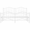vidaXL Cadre de lit m&eacute;tal sans matelas et pied de lit blanc 160x200 cm