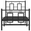 vidaXL Cadre de lit métal sans matelas avec pied de lit noir 75x190 cm