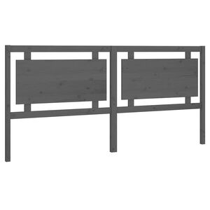 vidaXL T&ecirc;te de lit Gris 205,5x4x100 cm Bois massif de pin