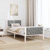 vidaXL Cadre de lit avec t&ecirc;te de lit Gris clair 90 x 190 cm Pin massif