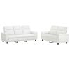 vidaXL Ensemble de Canap&eacute;s 2 pcs Blanc Tissu