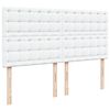vidaXL Sommier à lattes de lit avec matelas Blanc 200x200cm Similicuir