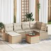vidaXL Ensemble de canap&eacute; de jardin 7 pcs Beige Poly rotin
